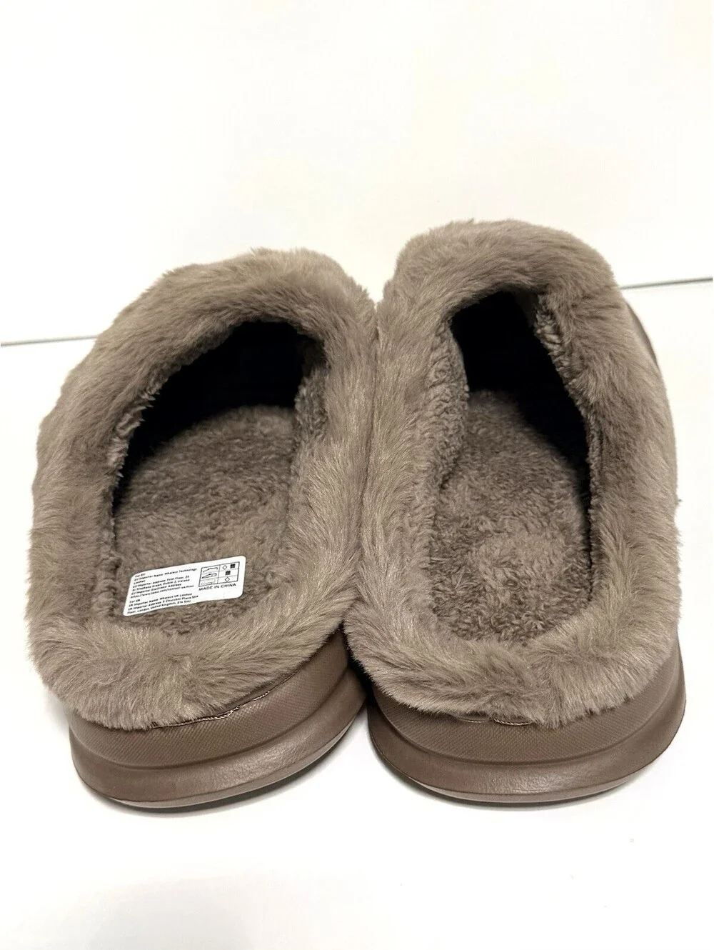 New Warm House Slippers Brown Faux Fur Indoor Shoes Men’s US 10.5-11